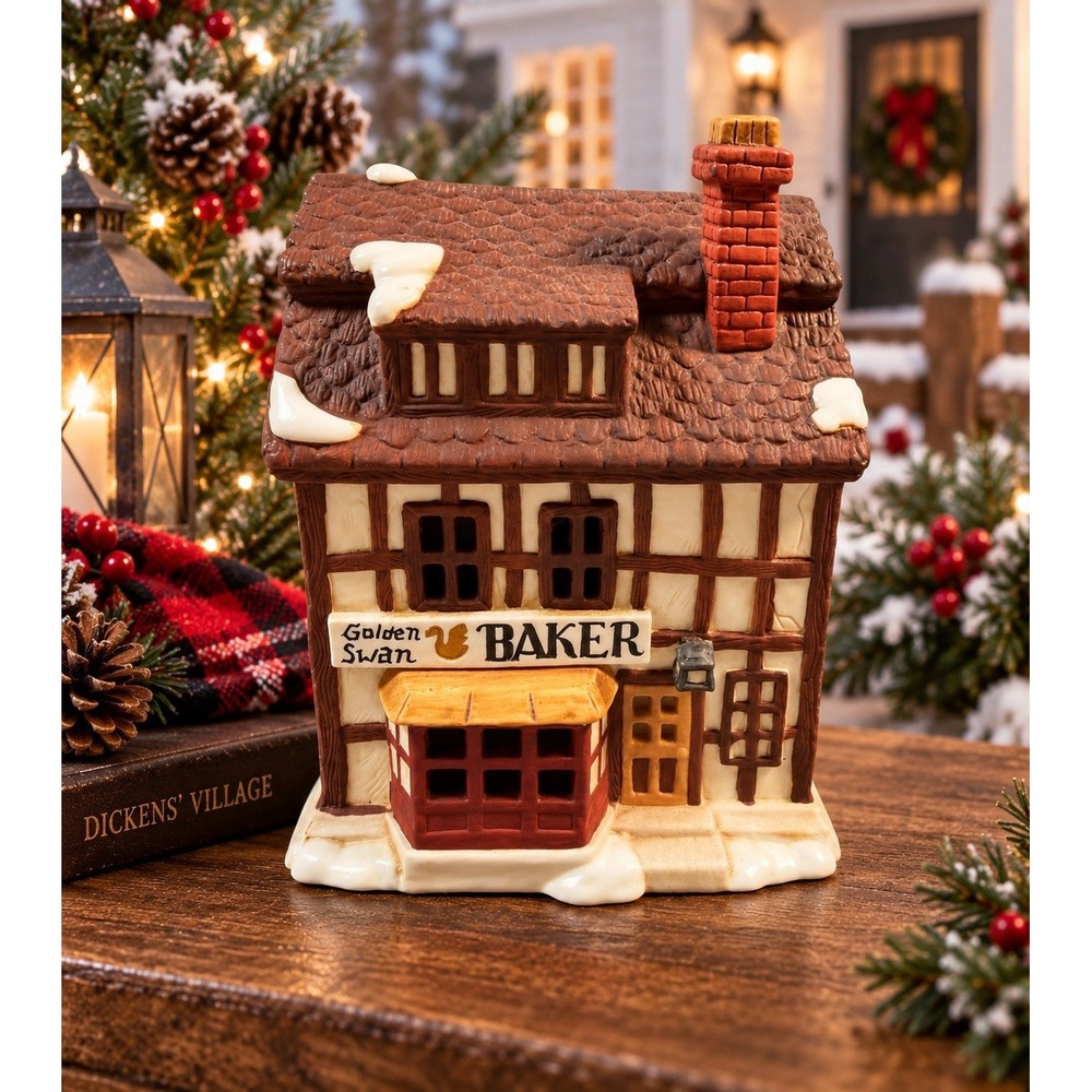 Dept 56 Dickens Village Golden Swan Baker 1984 Retired Vintage Christmas 65153